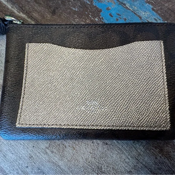 Coach Metallic Colorblock Signature Corner Zip Wristlet - Picture 3 of 10